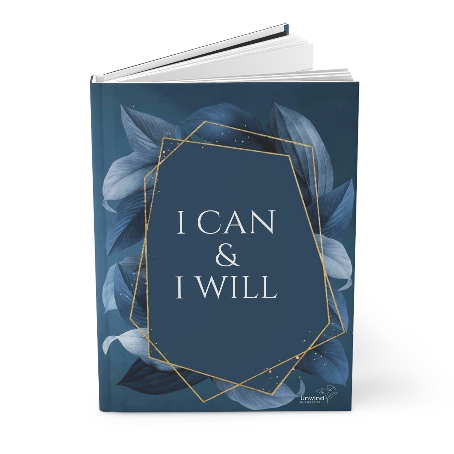 Gold Series- 'I can and I will' Blue and Gold Hardcover Journal