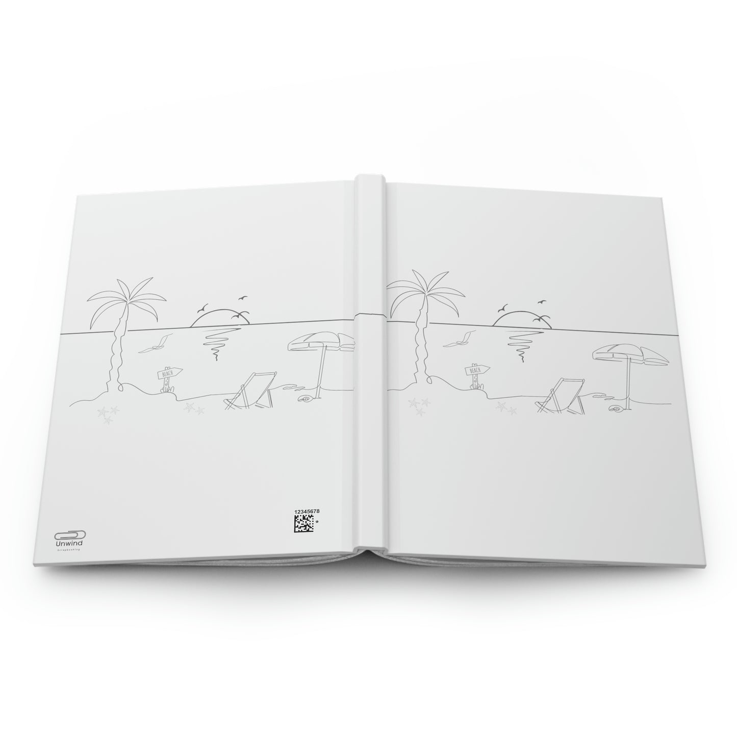 Minimalist Beach Line Drawing Hardcover Journal (A5)