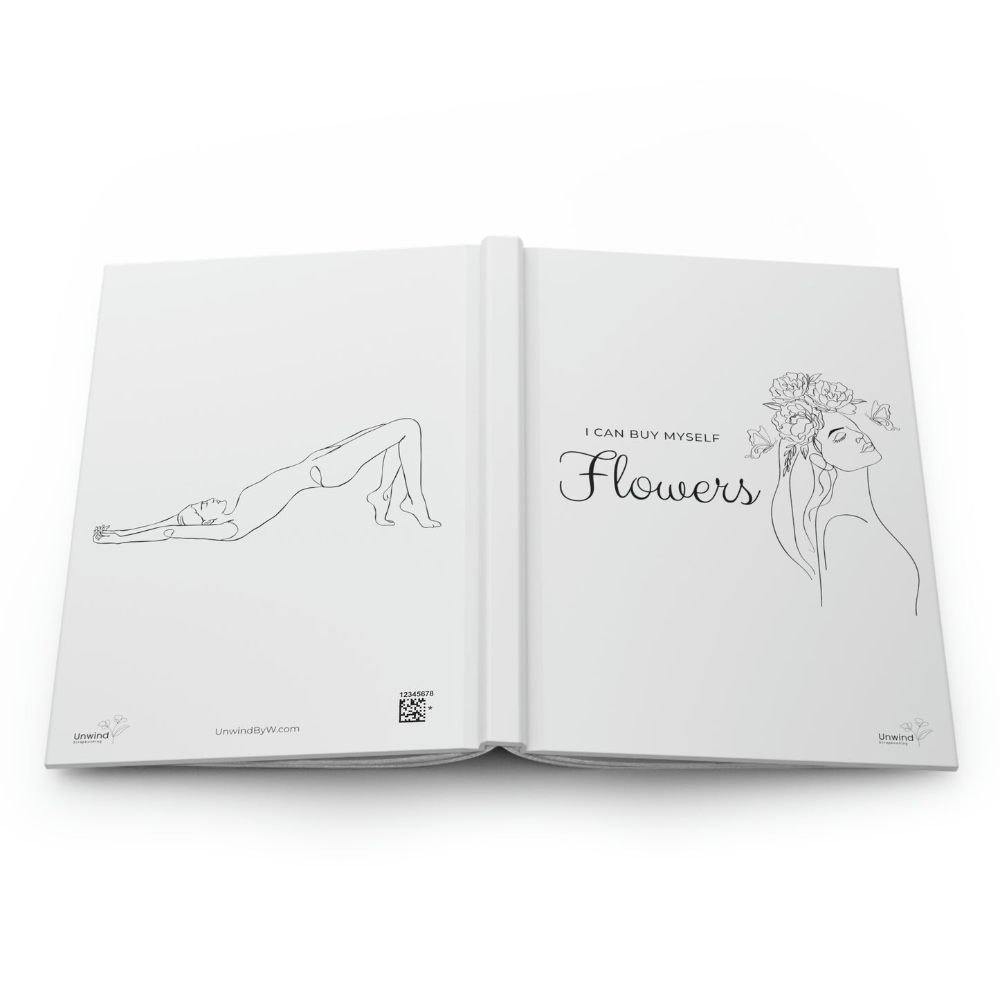 Line Drawing Hardcover Journal ''I Can Buy Myself Flowers''