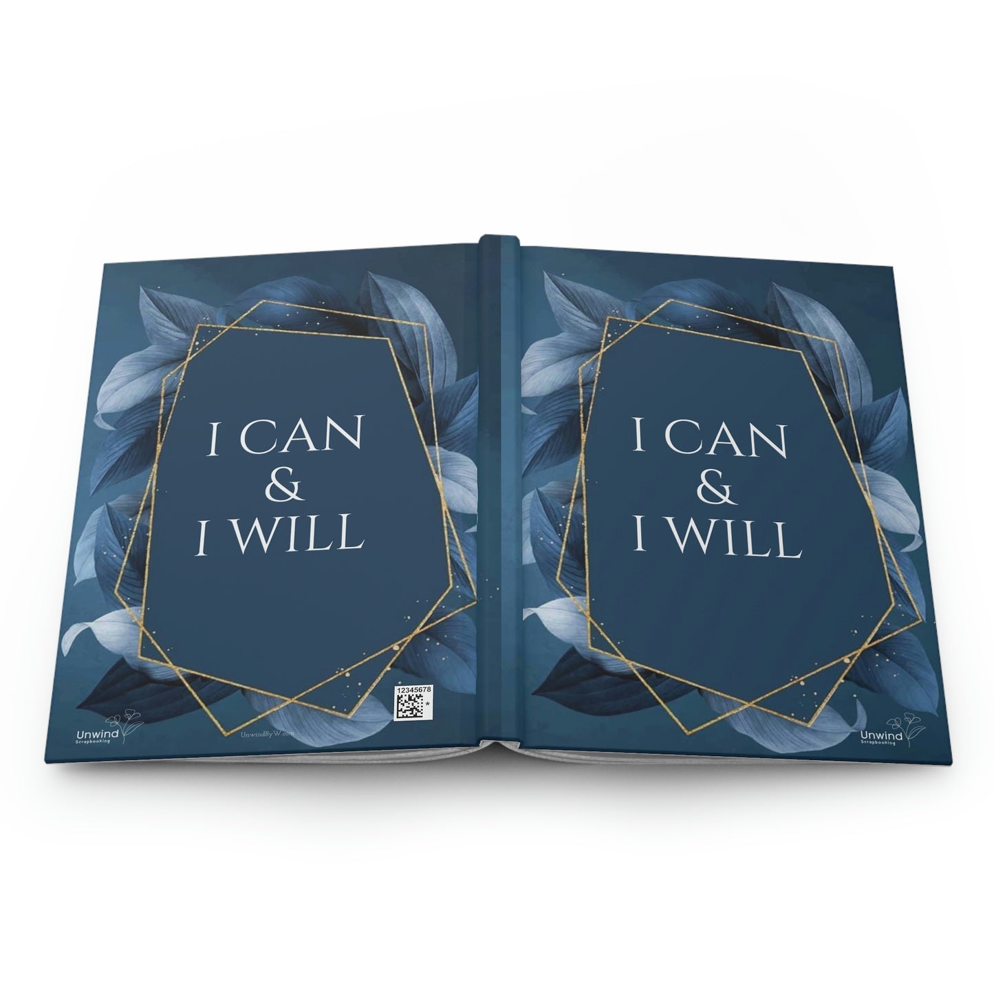 Gold Series- 'I can and I will' Blue and Gold Hardcover Journal