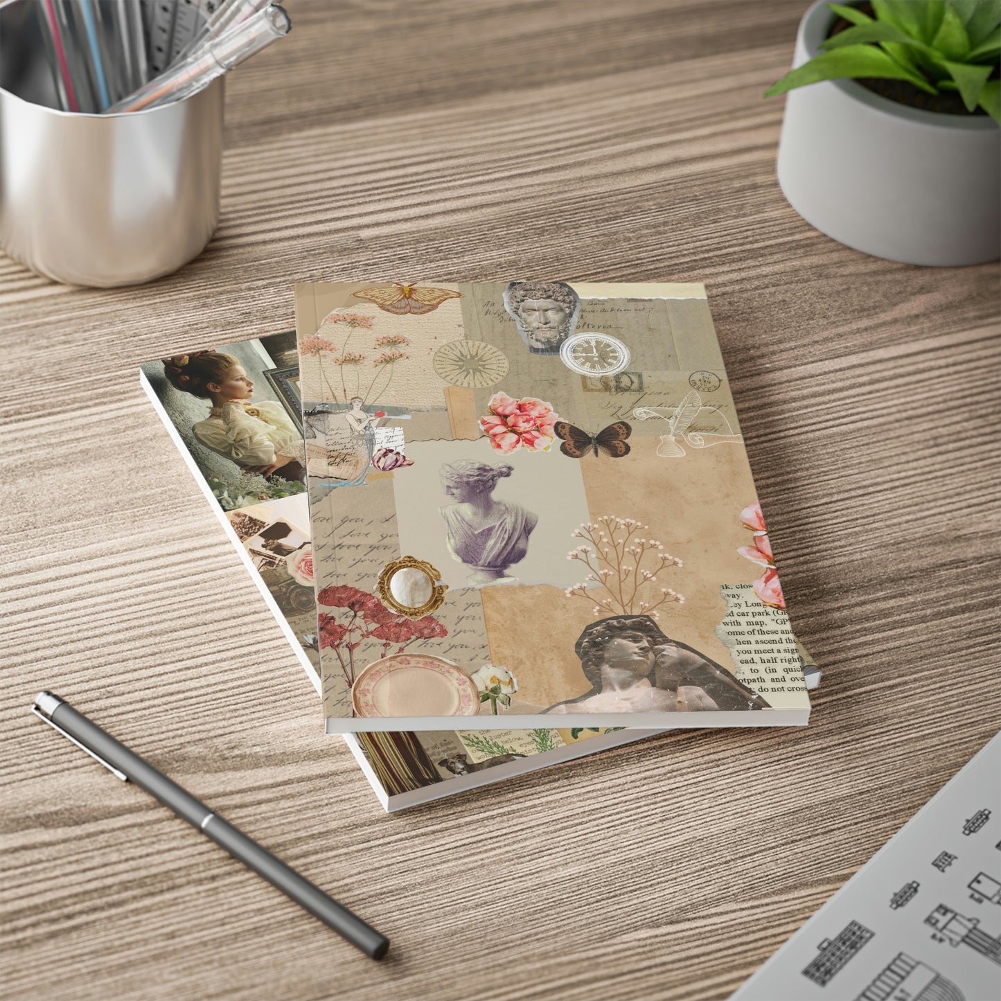 Exclusive 2 Face Designed Scrapbook-Inspired Softcover Notebook