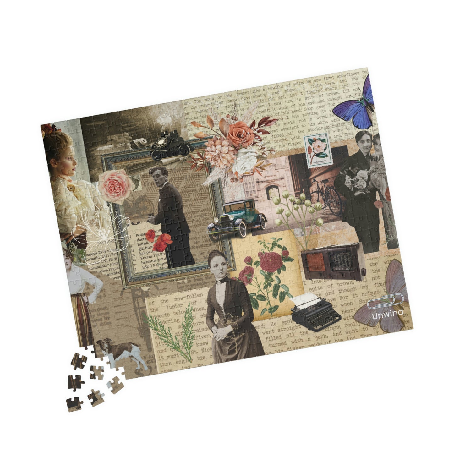 Scrapbook-Inspired Print Puzzle- 1800's Design Puzzle