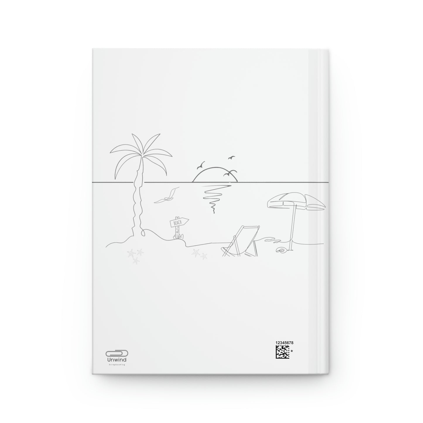 Minimalist Beach Line Drawing Hardcover Journal (A5)