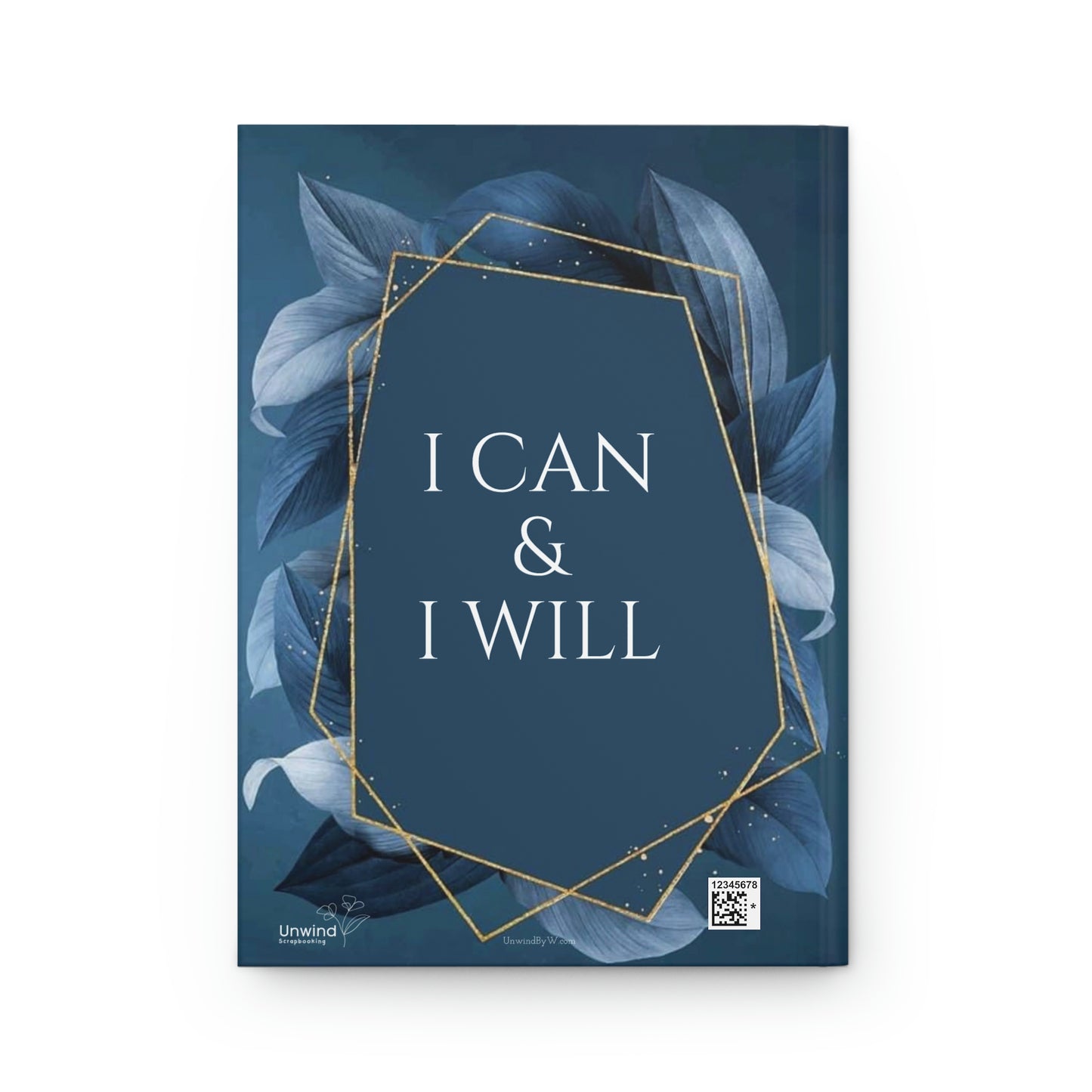 Gold Series- 'I can and I will' Blue and Gold Hardcover Journal