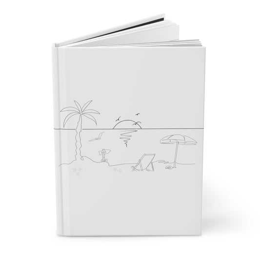Minimalist Beach Line Drawing Hardcover Journal (A5)