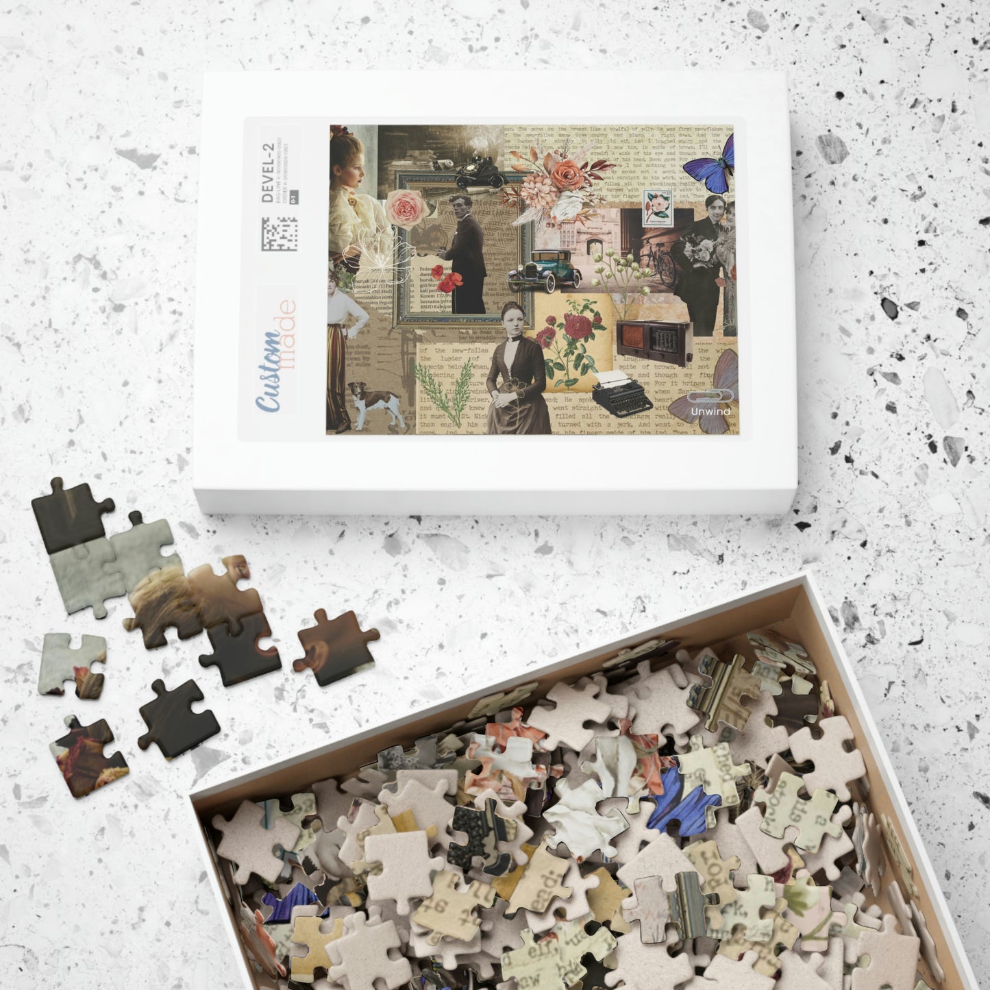 Scrapbook-Inspired Print Puzzle- 1800's Design Puzzle